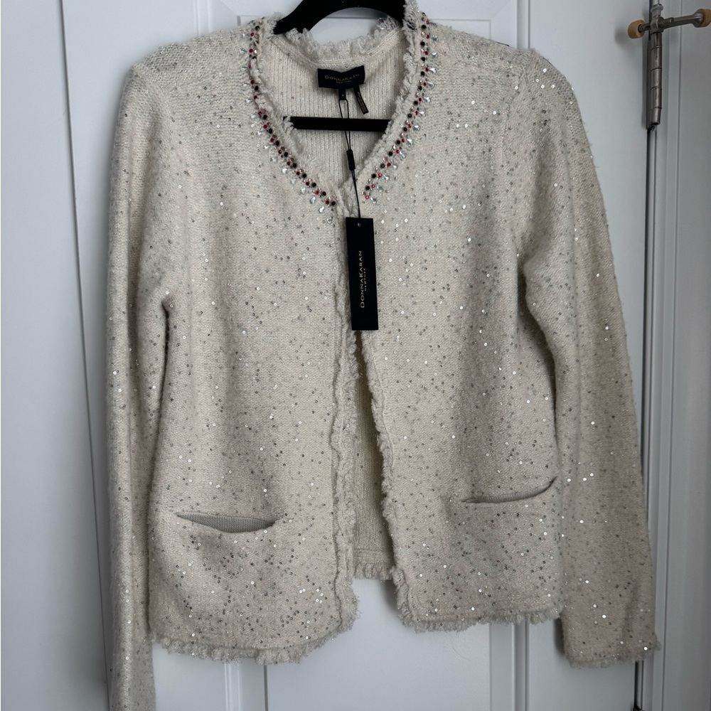 Donna Karan￼Embellished Lady Cardigan.